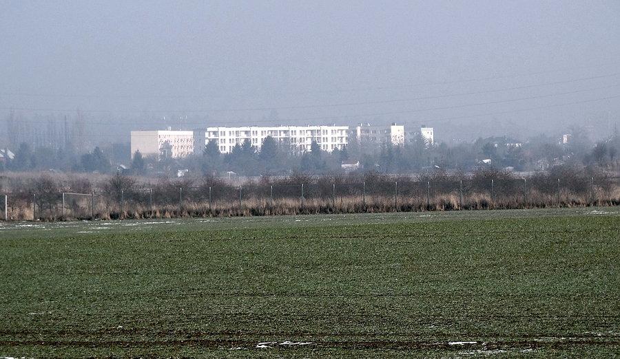Szczecin we mgle - widok spod Ustowa