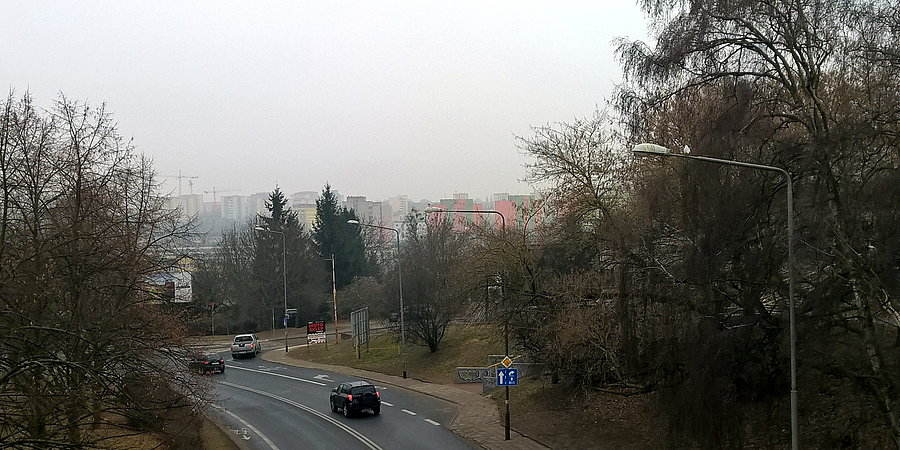 Jeszcze jedno ujęcie z kładki nad ulicą Wilczą
