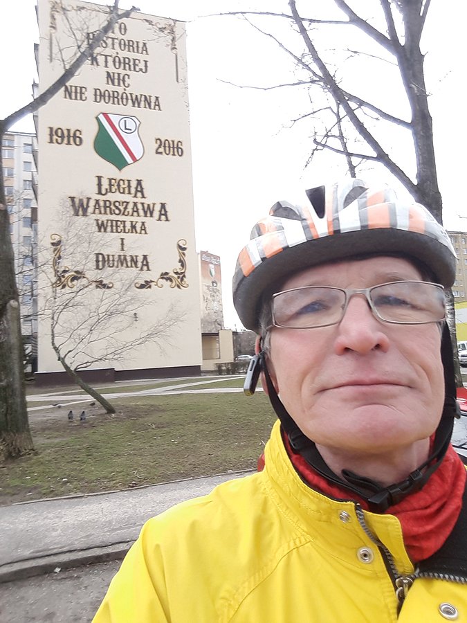 Selfie z muralem Legia Warszawa
