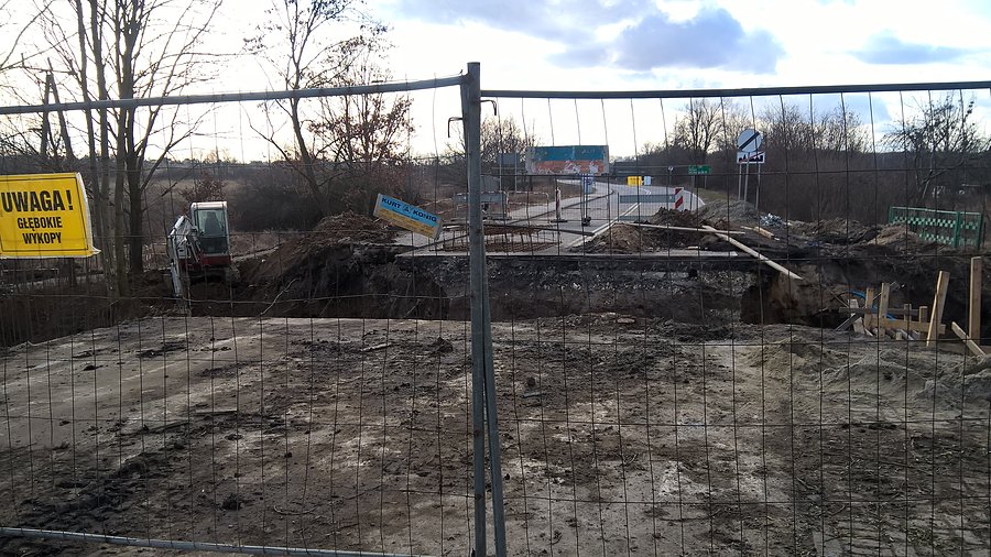 Remont mostku na wylocie z Koźla na Większyce