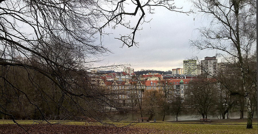 Niebuszewo - dzielnica Szczecina, widok z parku Kasprowicza