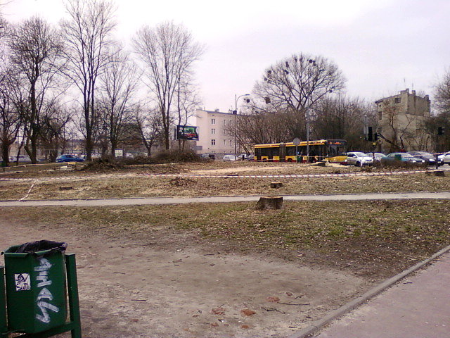 Wycięty skwer Zachodnia / Drewnowska