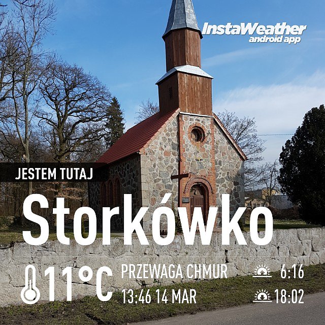 Storkówko (niem.Storkow) Kościół filialny p.w. św. Stanisława Biskupa i Męczennika
