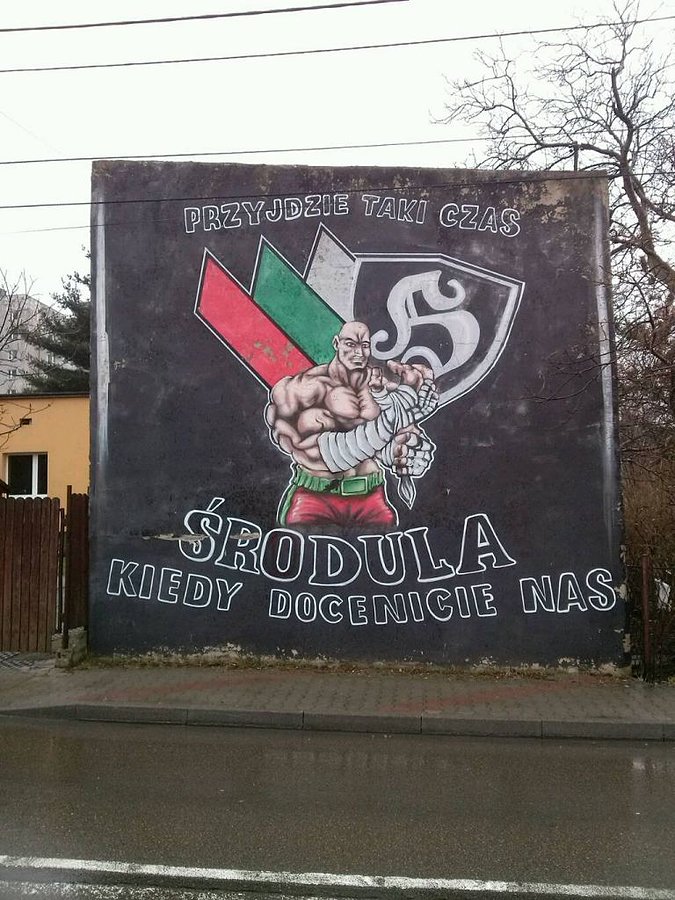 Kibicowski mural na Środuli