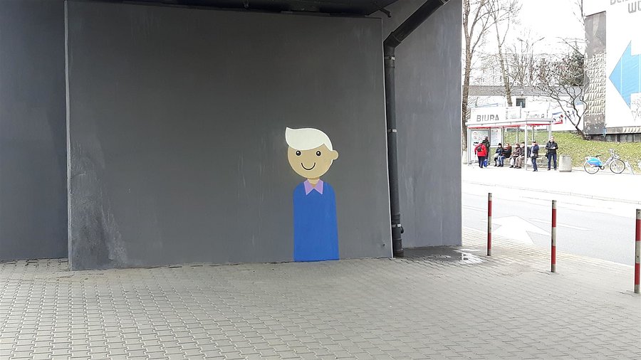 Ludzik na ścianie
