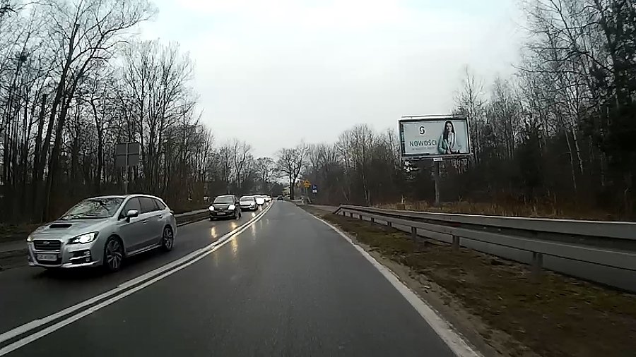 Zaciska na Panewnickiej w kierunku do centrum