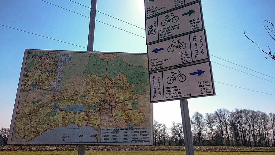 Pszczyna mapa tras rowerowych