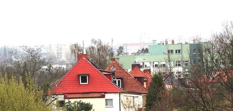 Widok na Szczecin spod szpitala przy Unii Lubelskiej
