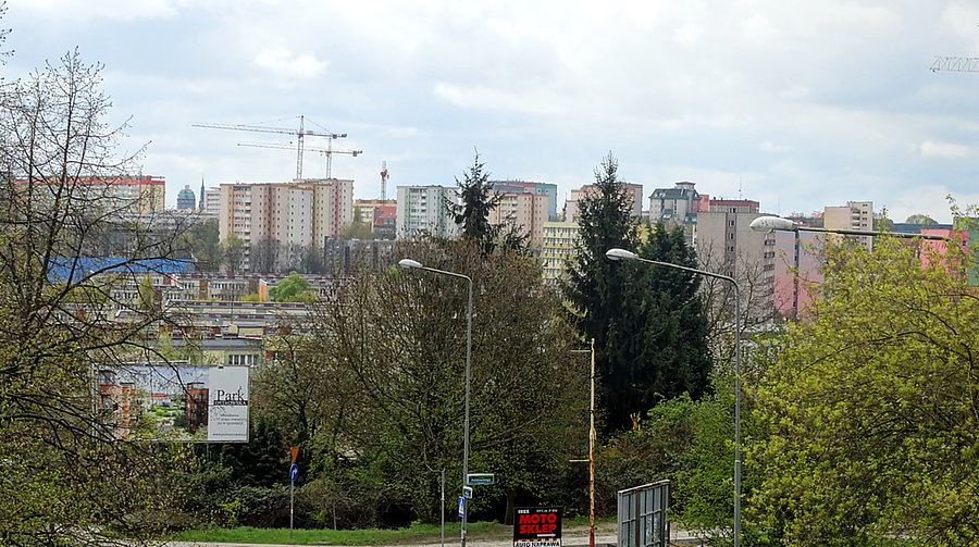 Szczecin - widok znad kładki przy ulicy Wilczej