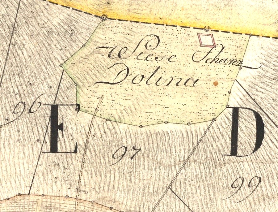 Szaniec Dolina na mapie z 1805 r