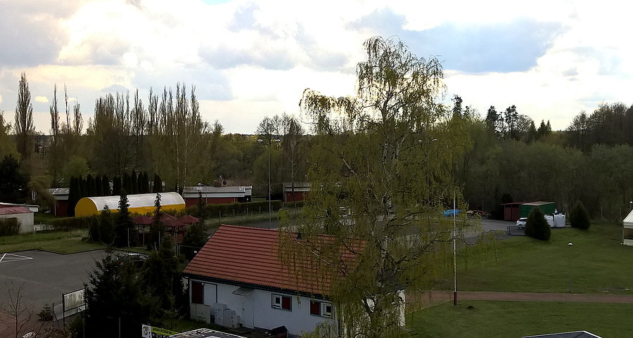 Trzebież - widok na promenadę w wieży widokowej