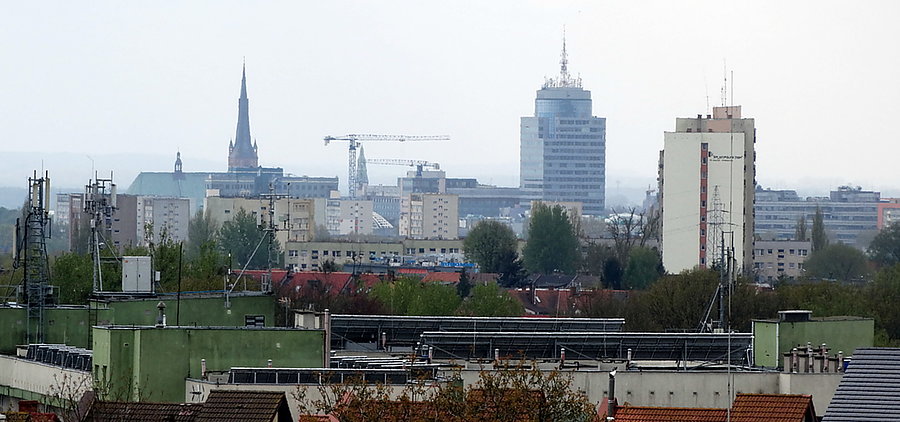 Panorama Szczecina - widok z ulicy Kormoranów