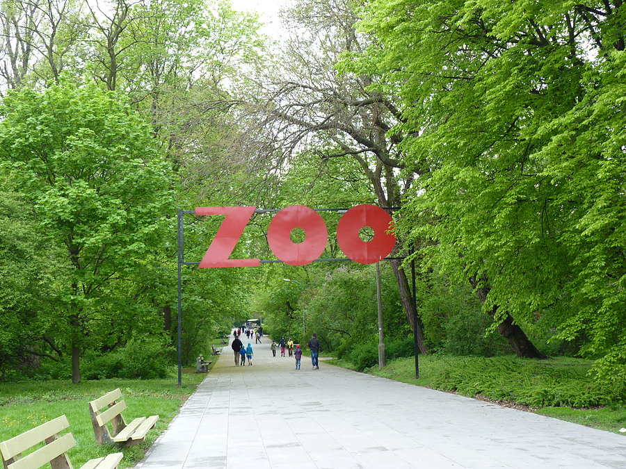Droga do zoo przez park Praski