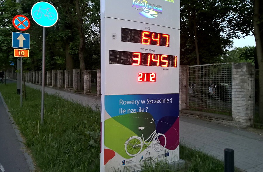 Licznik na Ku Słońcu późnym wieczorem