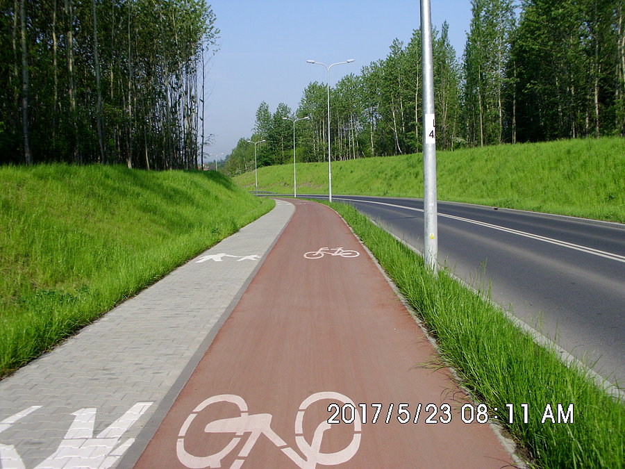 Ścieżka rowerowa wzdłuż ulicy Nowobukowej