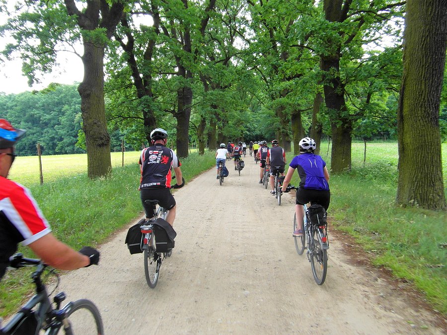 Rowerzyści na trasie - 1 Tczewski Rajd Rowerowy na "Piątkę" dzień 2