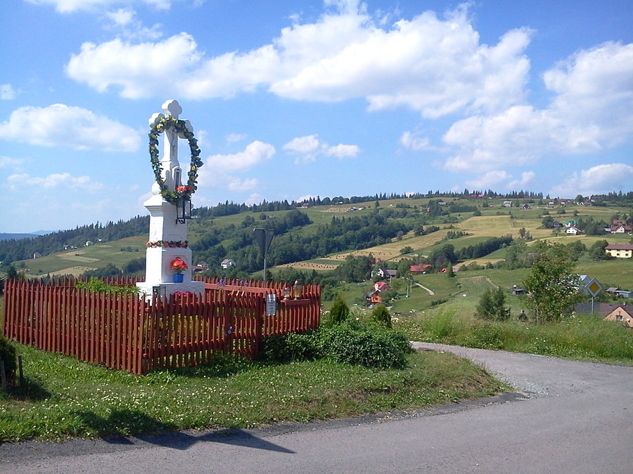 Widok z Przełęczy Koniakowskiej na Tyniok