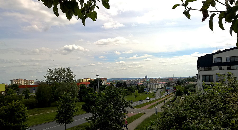 Panorama Szczecina - widok z ulicy Duńskiej - zdjęcie smartfonem
