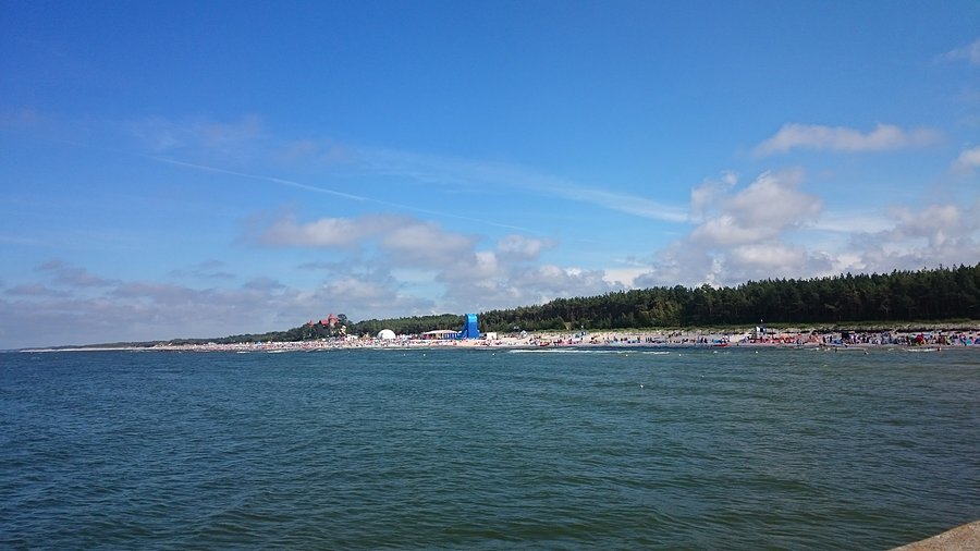 Plaża z portu w Łebie