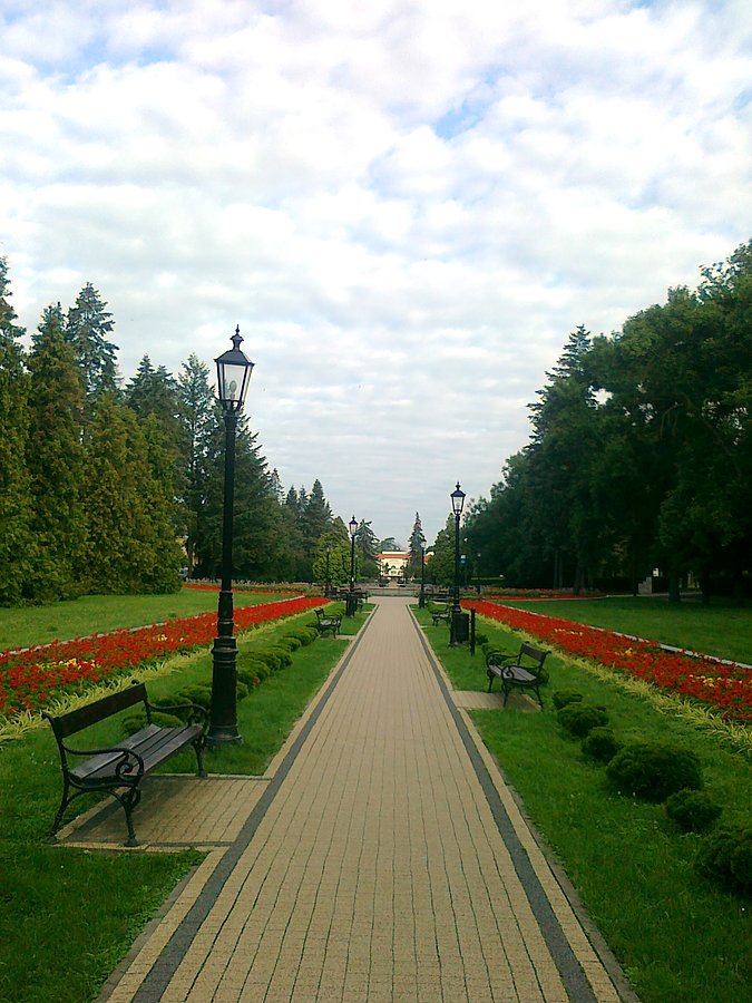 Ciechociński deptak o świcie