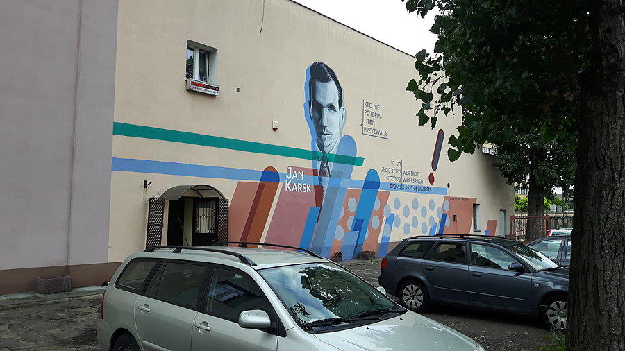 Mural - Jan Karski, drukarnia "Efekt" na Lubelskiej
