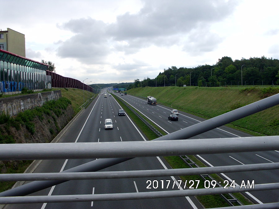 Autostrada A4 z kładki w Kochłowicach