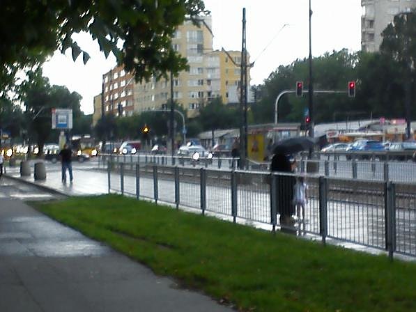 Już pod parasolem , ale wcale nie sucho