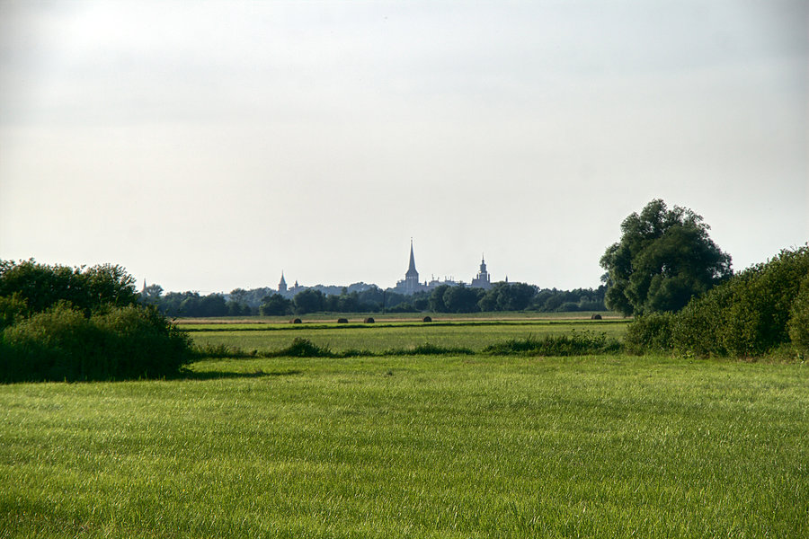 Widok na stargardzkie wieże z za Tychowa