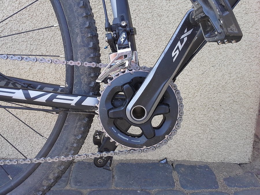 Przerzutka przednia XT, korba SLX - dwa blaty