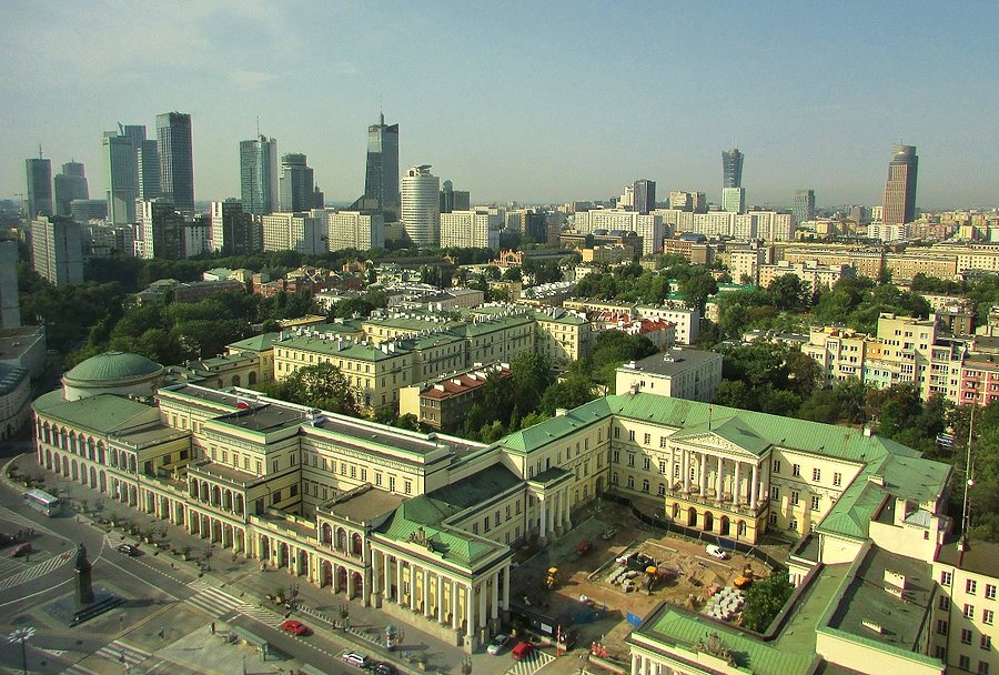 Plac Bankowy z góry, czyli widok z Błękitnego Wieżowca