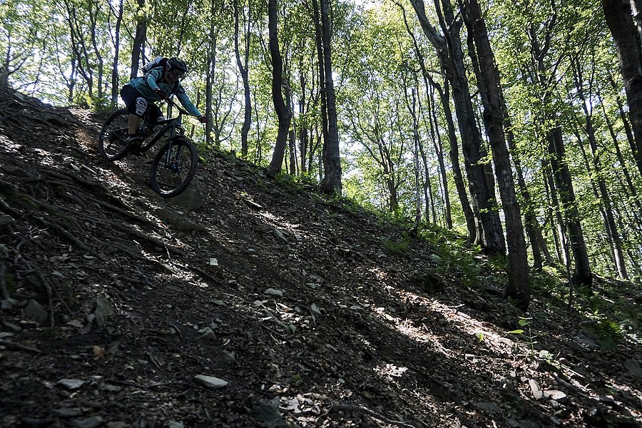 BANDIT is COMBING a steep descent on Płaziny peak