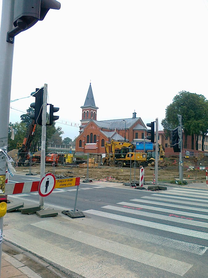 Rozebrany wiadukt kolejowy nad Kasprzaka