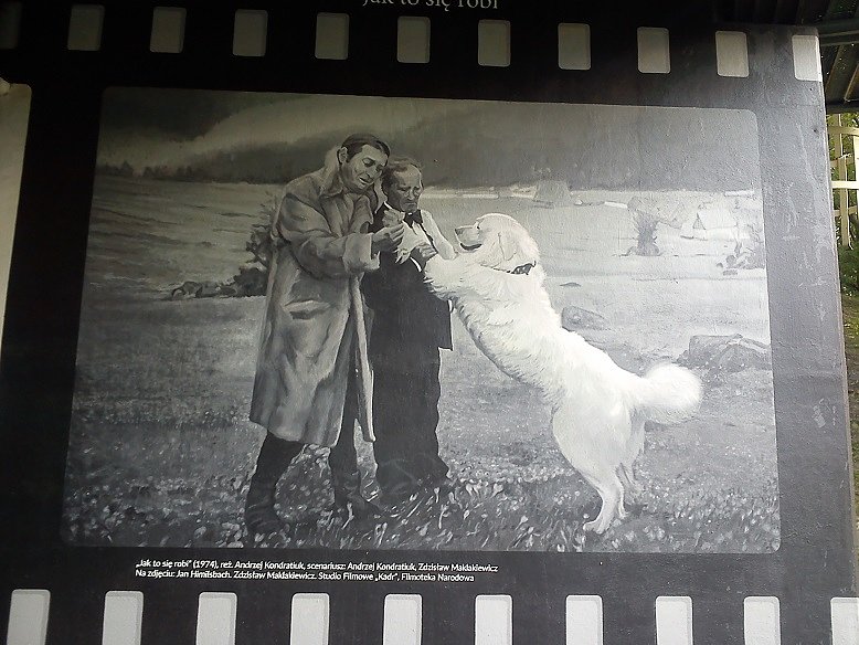 Mural ze sceną filmu "Jalk to się robi " - Maklakiewicz , Himmilsbach
