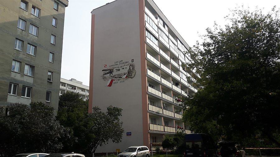 Mural 100 lat lotnictwa polskiego