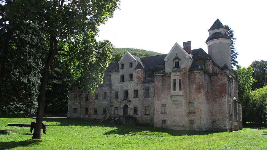Pałac (mocno zaniedbany) w Wojcieszowie