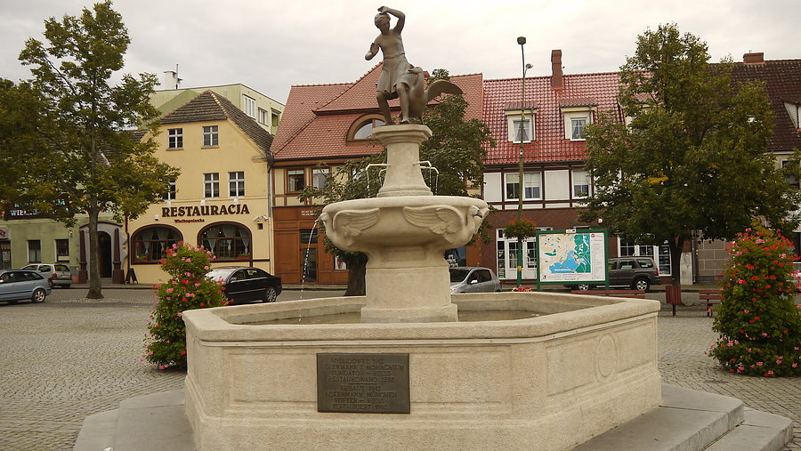 Fontanna pomnik gęsiarki w Barlinku