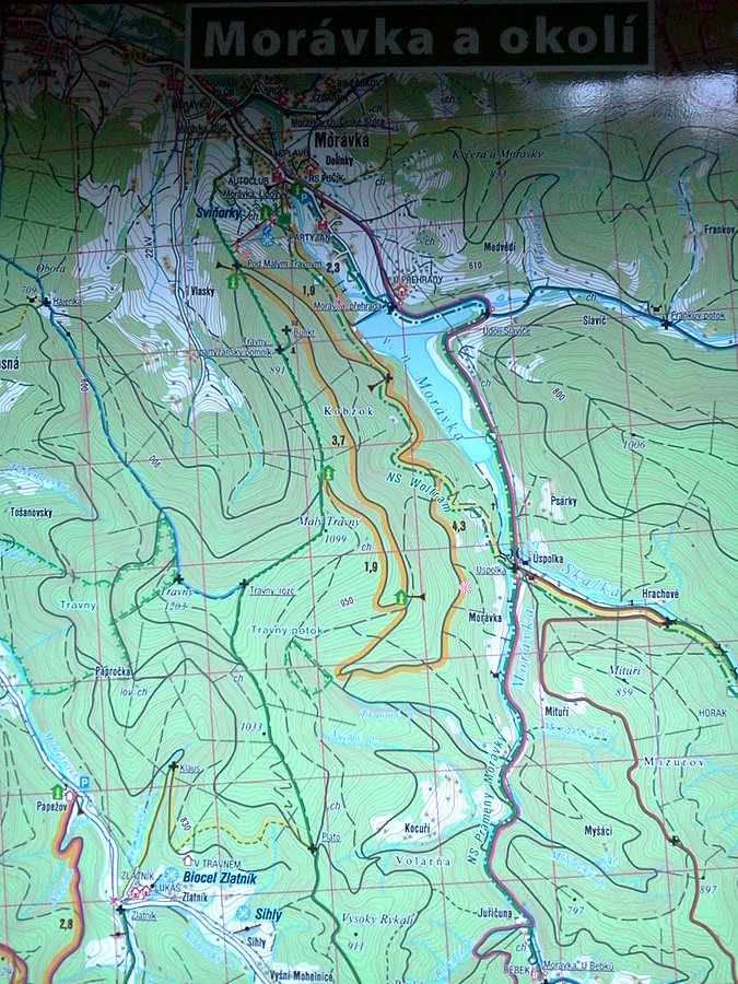 Mapa Travny