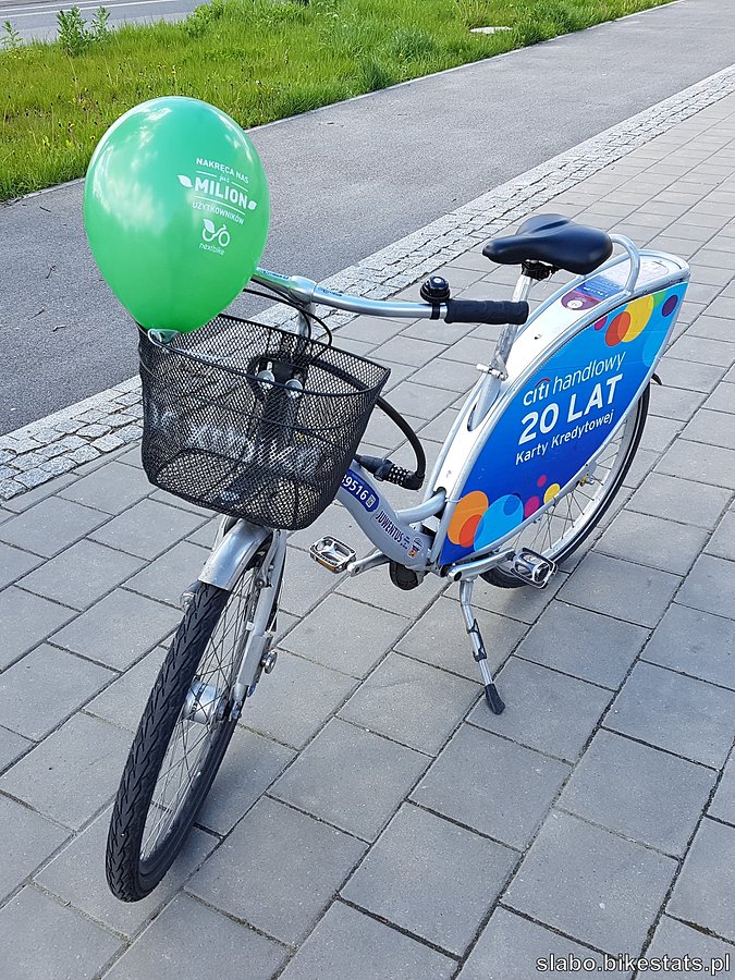 Balonik z okazji przekroczenia liczby miliona użytkowników przez Nextbike Polska
