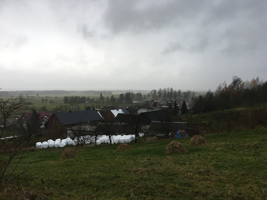 Widok na deszczowe Romanowo Dolne