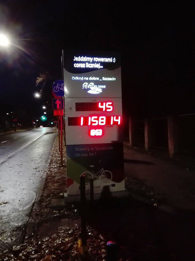 Szczeciński licznik rowerzystów