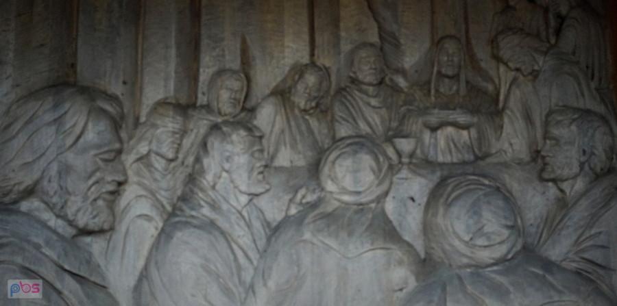 Rokitno, drewniana płaskorzeźba "Ostatnia wieczerza" z pierwszej stacji Kalwarii Rokitniańskiej