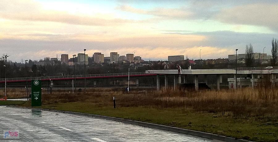 Panorama Szczecina, widok spod Auchan - zdjęcie smartfonem.