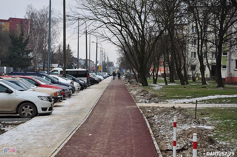 Sosnowiec - ulica Gospodarcza powstajaca drogha rowerowa