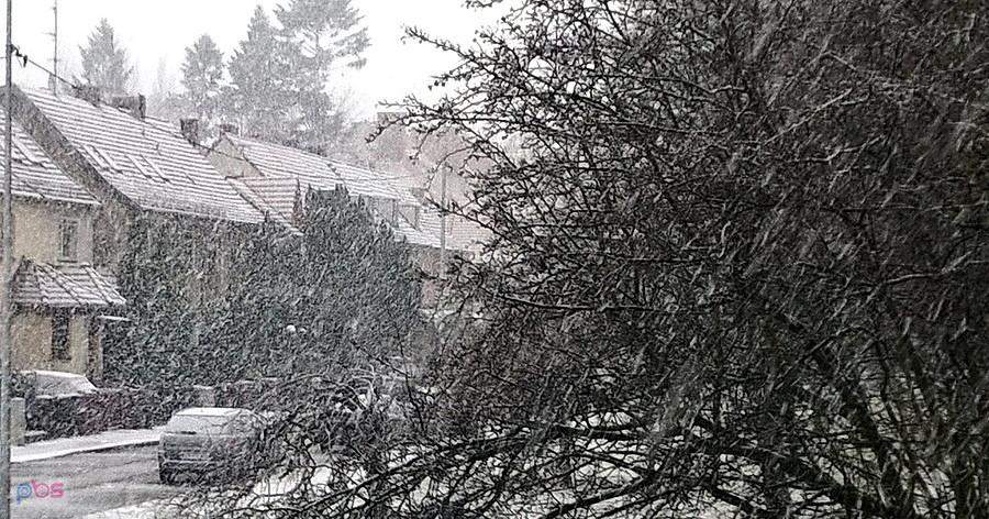 A to już zdjęcie z okna mego mieszkania - śnieg nas jednak nie złapał.