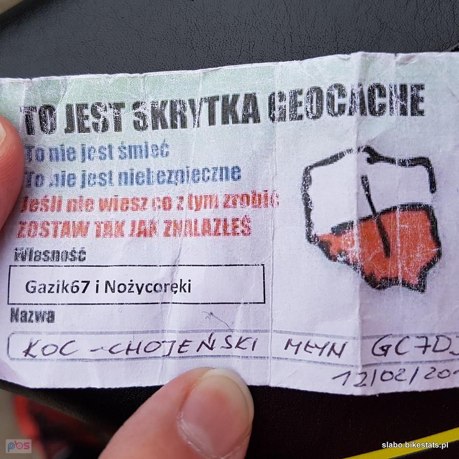 Metka geocache "Koc - Chojeński Młyn"