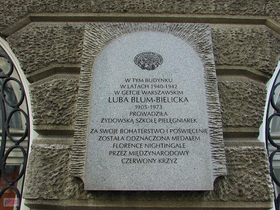 Tablica Luby Blum-Bielickiej, odznaczonej medalem Florence Nightingale