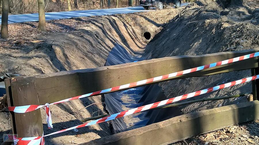 Renowacja wodnych kanałów w Lasku Arkońskim.
