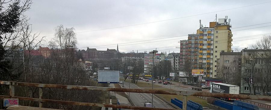 Szczecin - widok z wiaduktu nad ulicą Ku Słońcu.