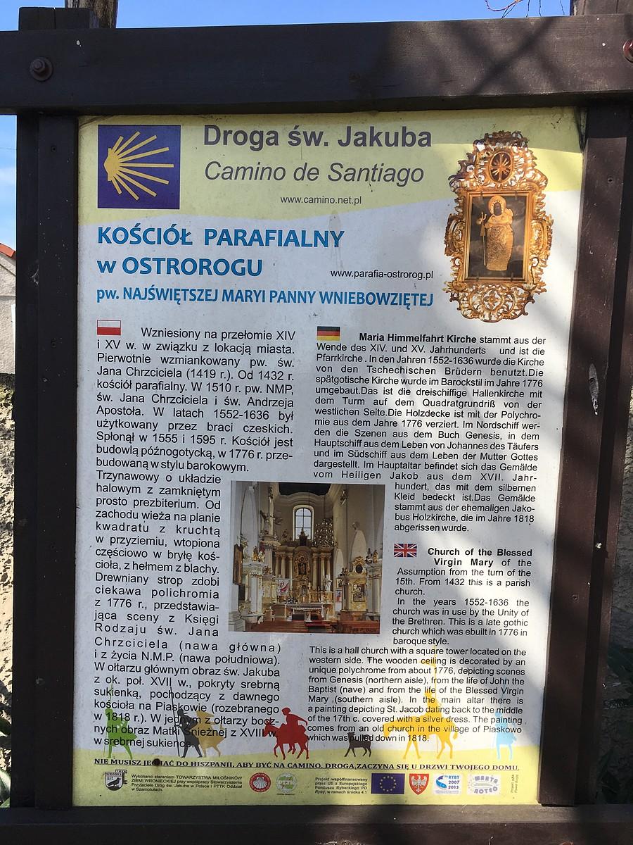 Droga św. Jakuba i kilka informacji na temat kościoła w Ostrorogu