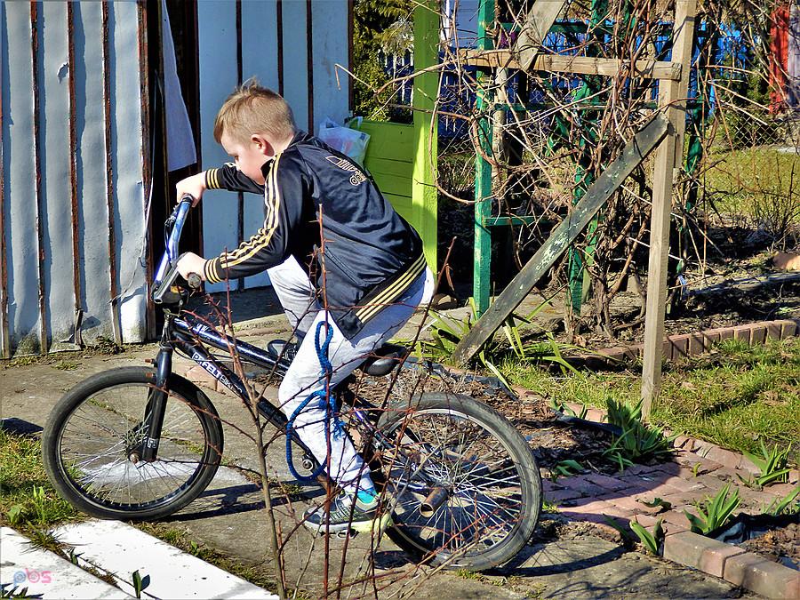 Wnuczek na rowerze. ;)